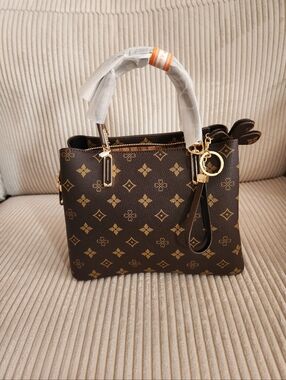 Brown Monogram Tote Handbag - Designer Style